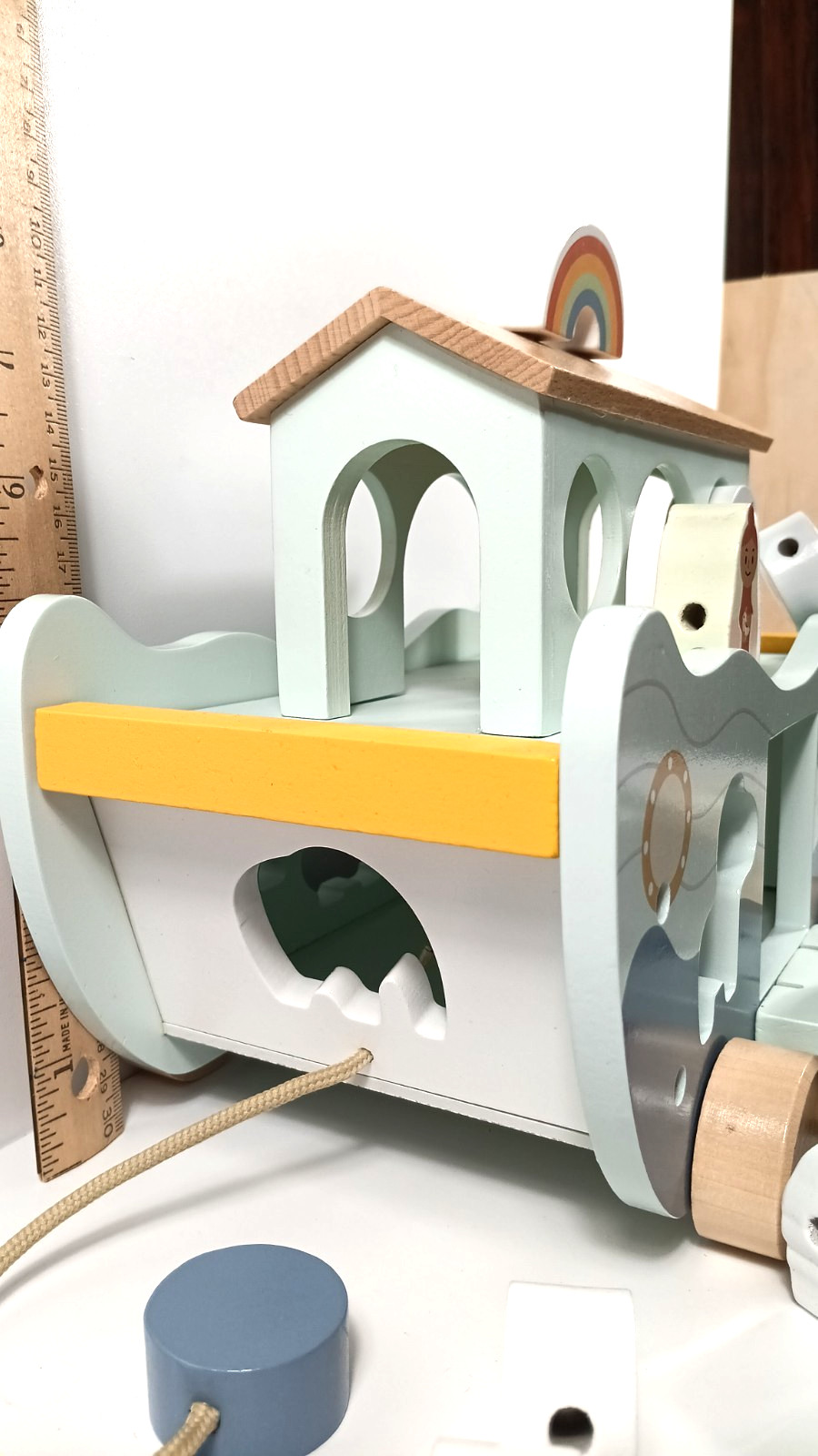 Joyreal Wooden Noah’s Ark Toy for 1-5 Year Old Educational Toy Christian Toys
