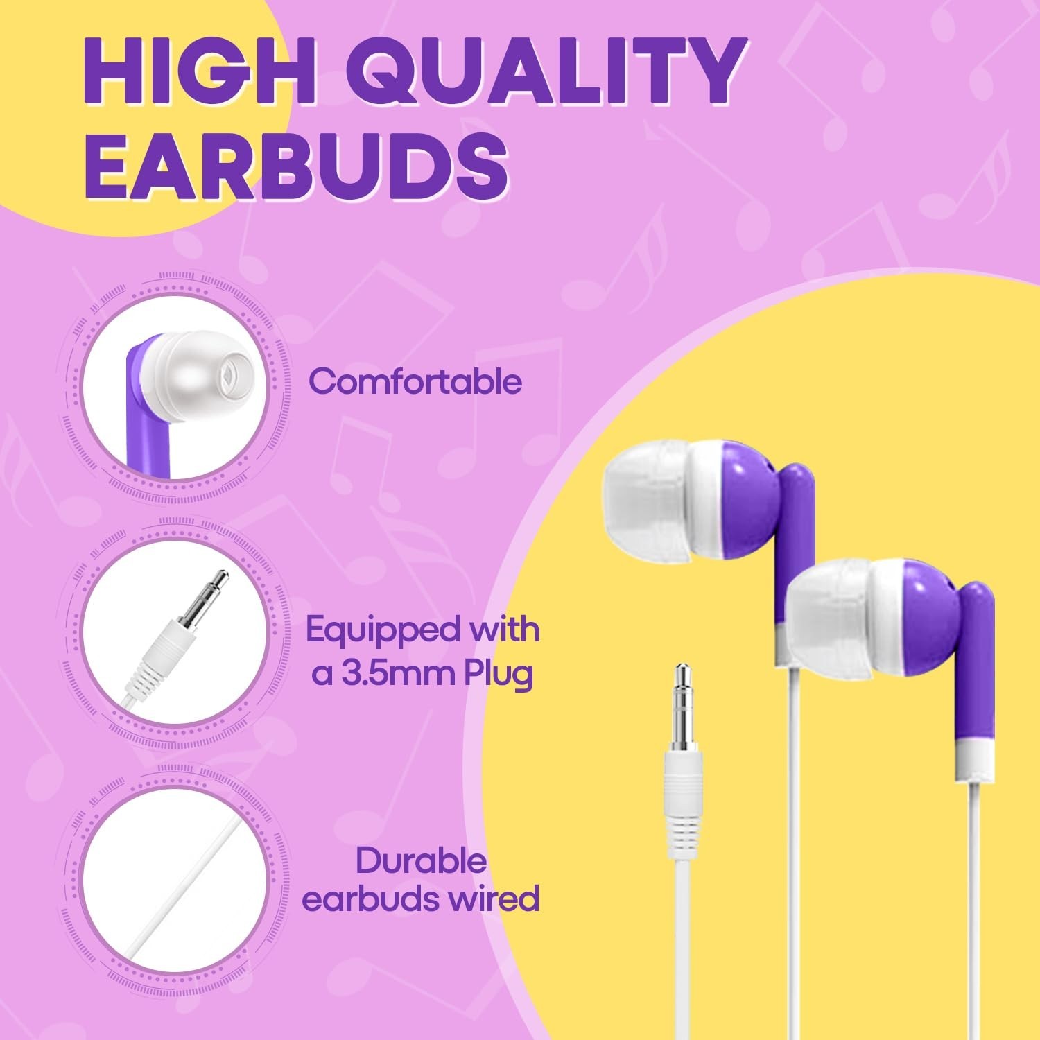 Kids Earbud Headphones Bulk 100 Pack Multi Color Class Set for School Classro…