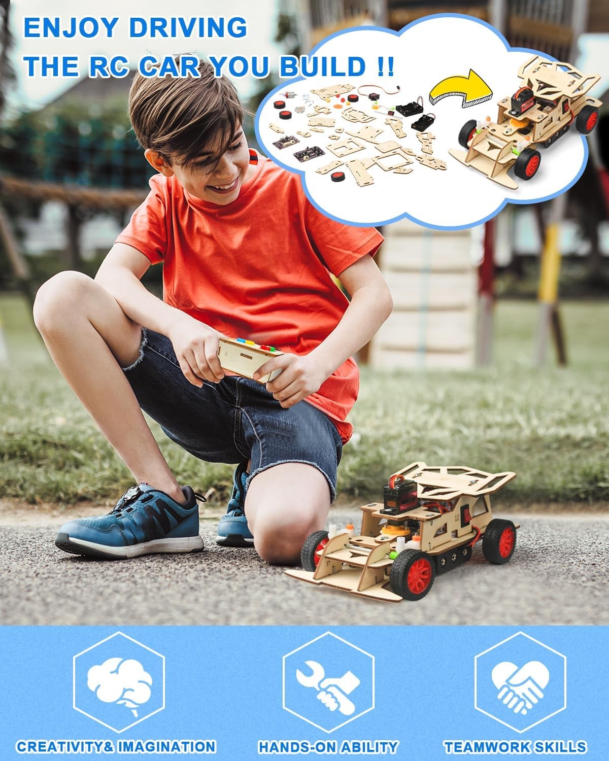 STEM Kits for Kids 8-13, Remote Control Car & 3D Puzzles, Great Gifts!