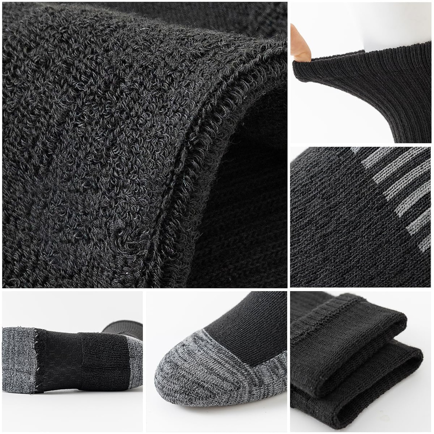 JOYNÉE 8 Pairs Mens Casual Breathable Crew Athletic Calf Socks Long Cushion