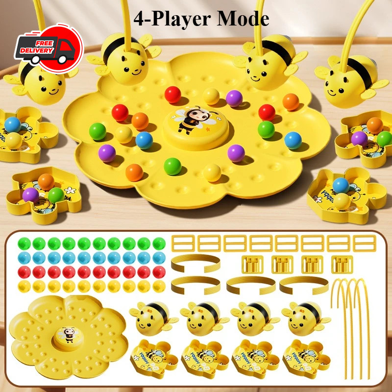 Little Bumblebee Board Game Puzzle Fishing Toys Kids Family Interactive Gift