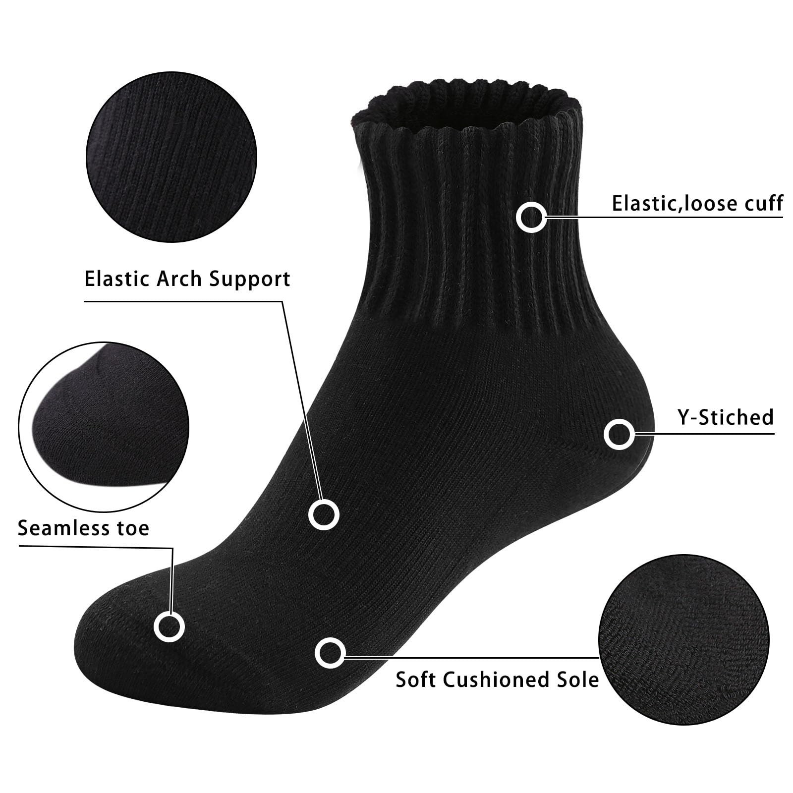 White Women Ankle Socks: Athletic Cotton Cushioned for Sports – Seamless & Ar…