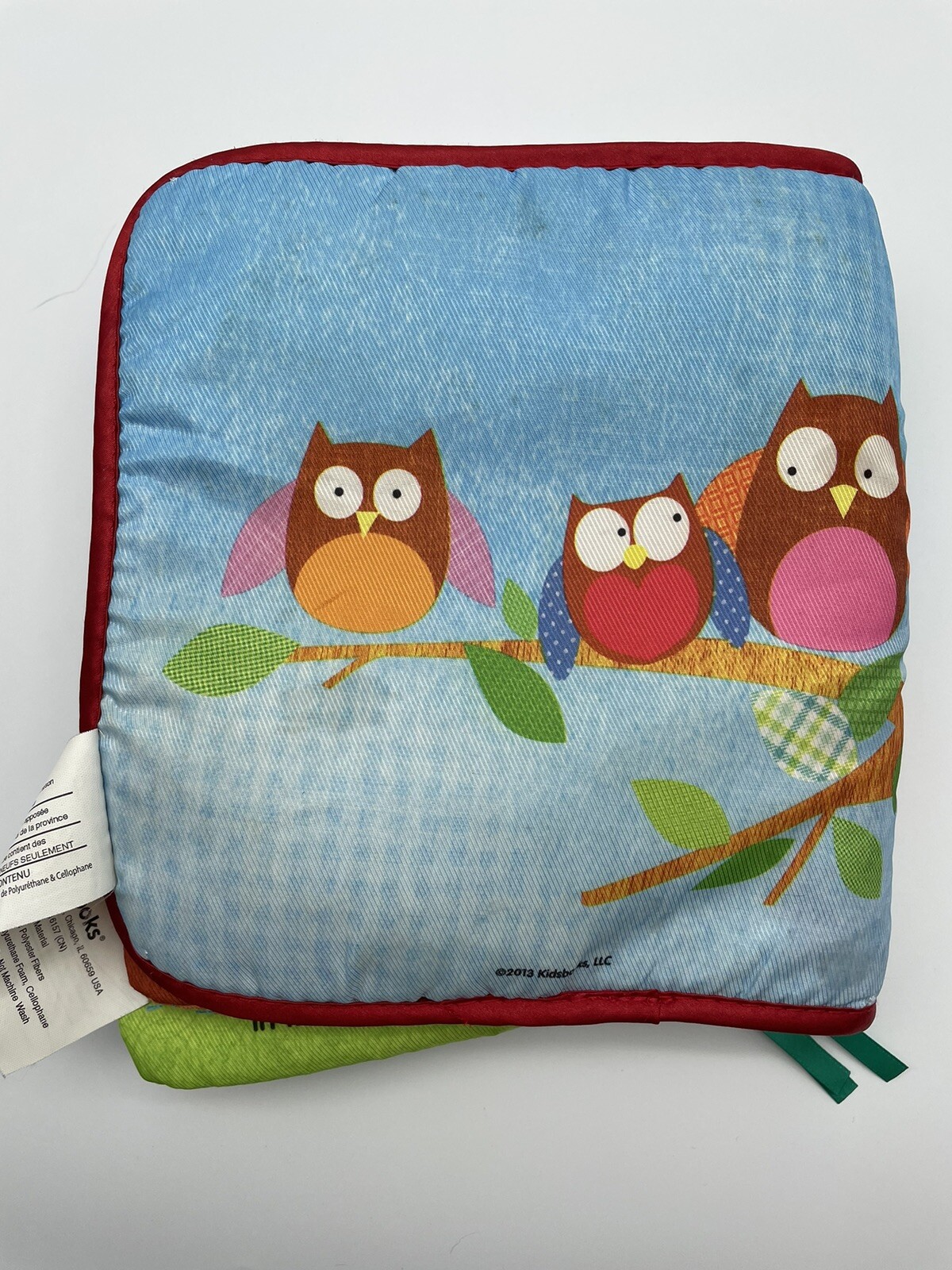 KIDSBOOKS WHO’S THERE? Baby Cloth Toy Book CRINKLE SOUNDS BRIGHT COLORS 2013