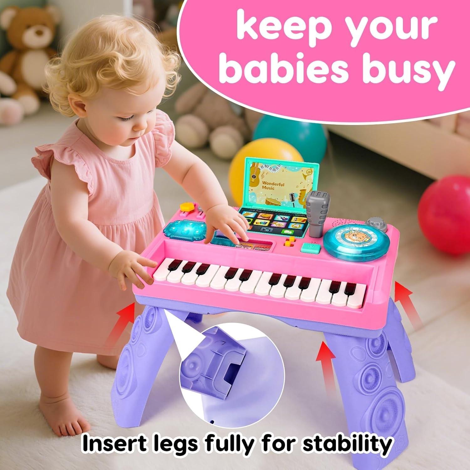 Fisher-Price Laugh and Learn Baby and Toddler Toy Mix and Learn DJ Table Musi