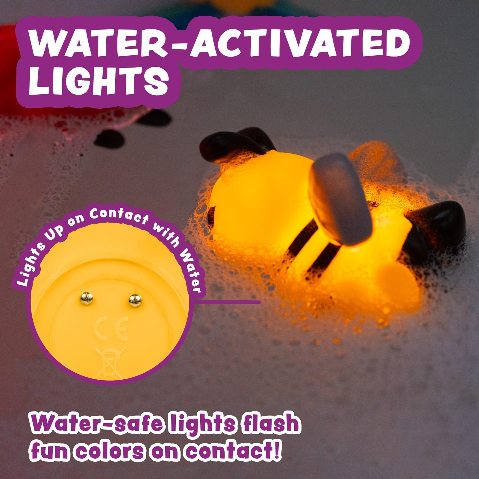 Tub Works® Bugs™ Light Up Bath Toys, 6 Pack | Water-Activated Multicolored