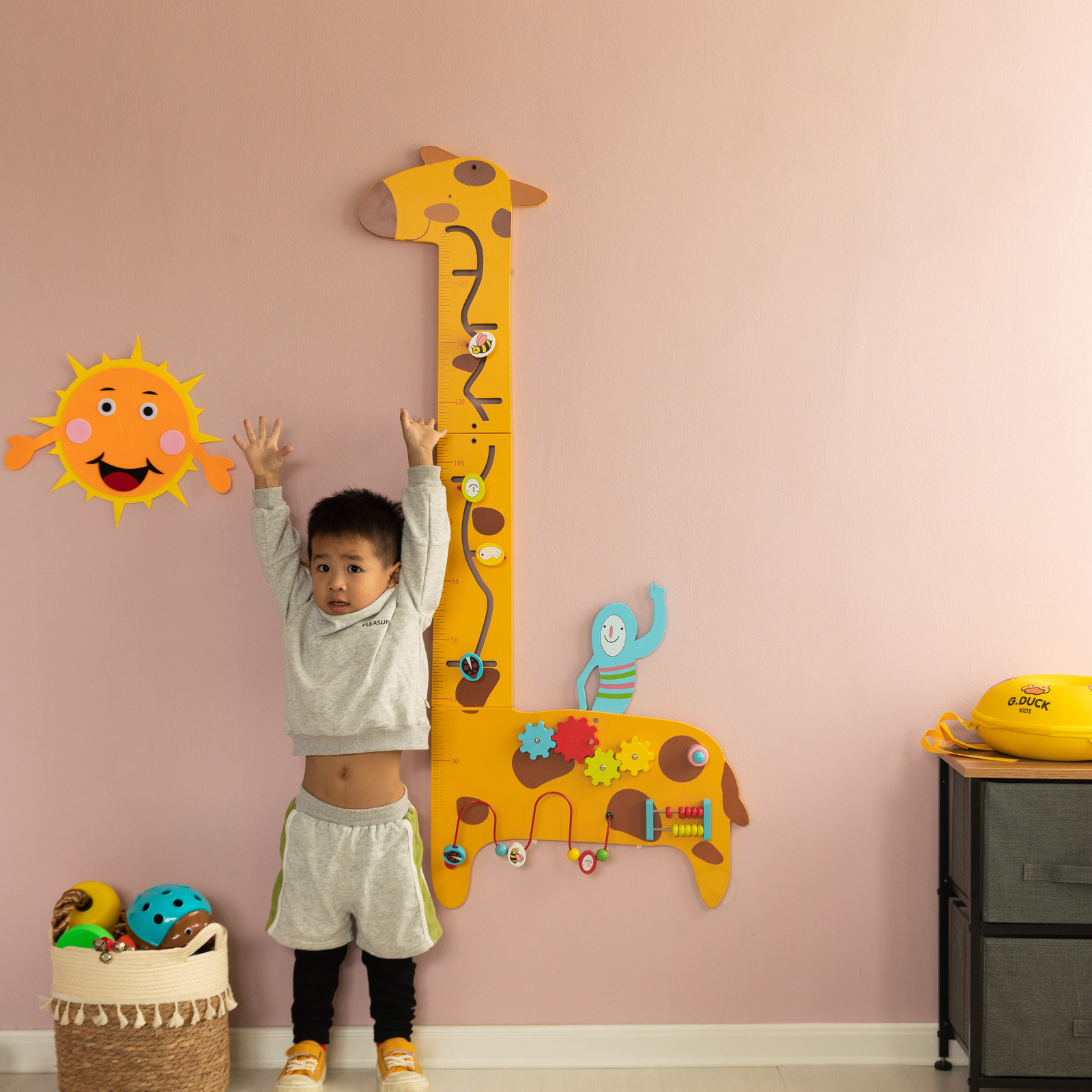 NEW Wooden Giraffe Sensory Wall Game, Activity Toy Growth Chart