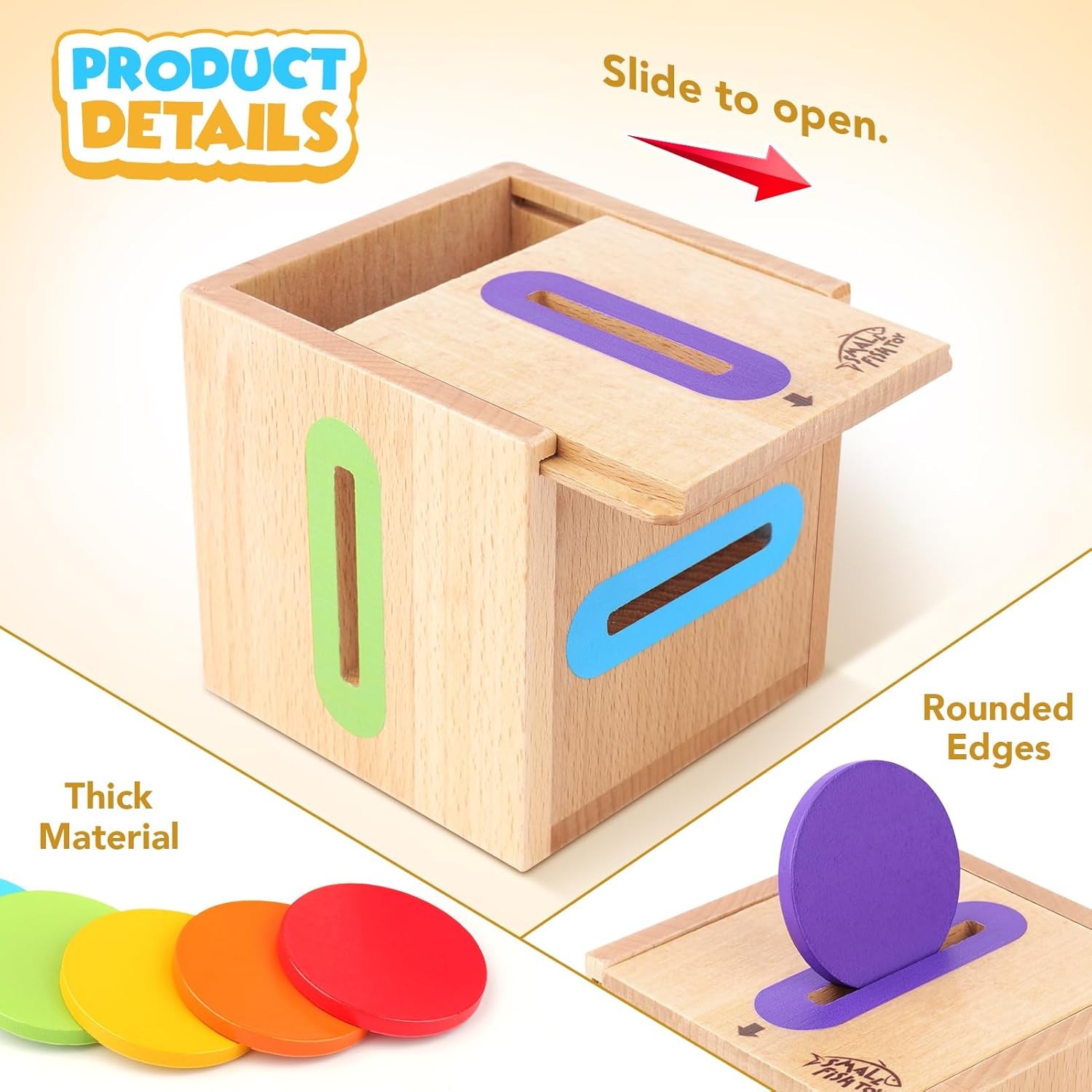 Montessori Toys for 1 2 3 Year Old: Fine Motor Skills Toys Wooden Color Sorting