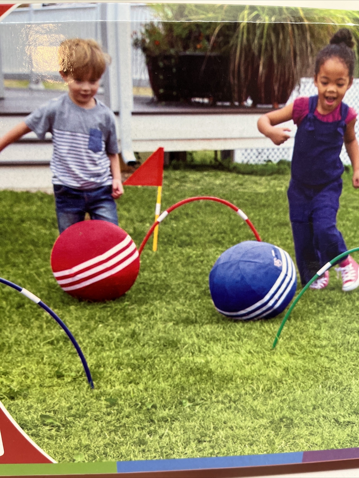 HearthSong Kids Kick Croquet, Large Balls, Kids Sports. Outdoor Toys ￼🔥