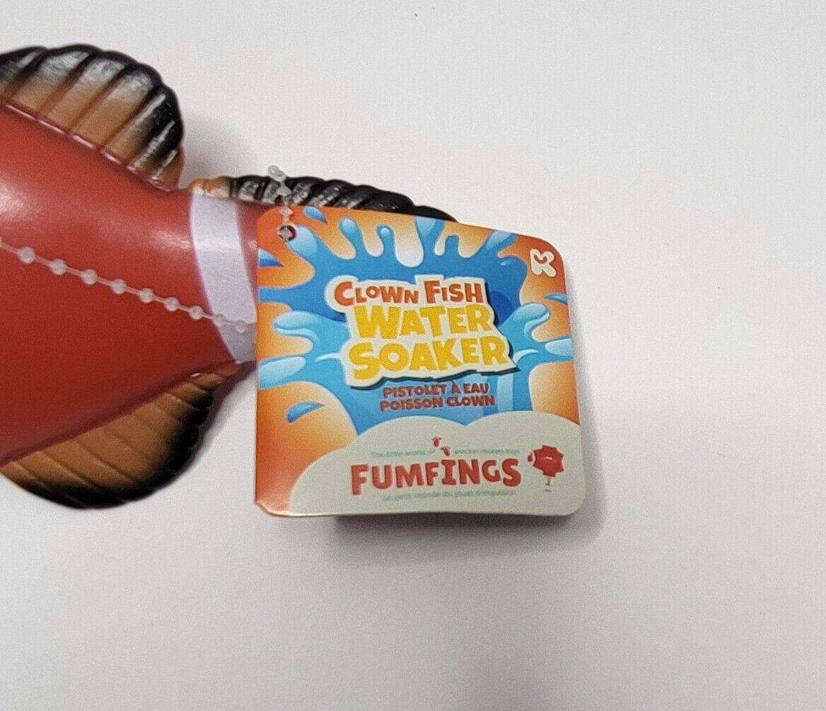 Fumfings Clown Fish Water Soaker Squirter Unisex Kids Play Orange Rubber Bath