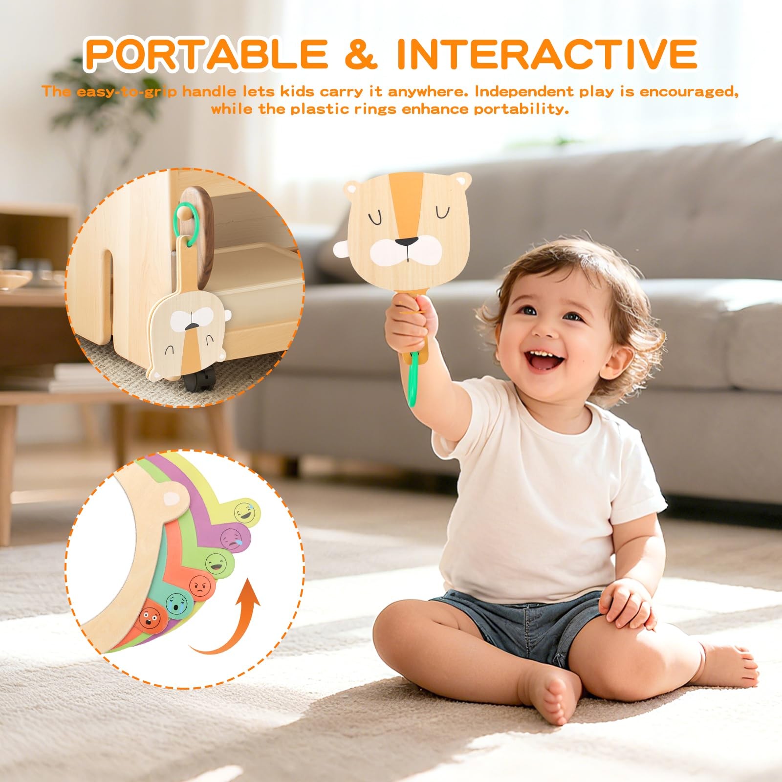 Montessori Toys for Babies 6-12 Months, 7 in 1 Wooden Educational…