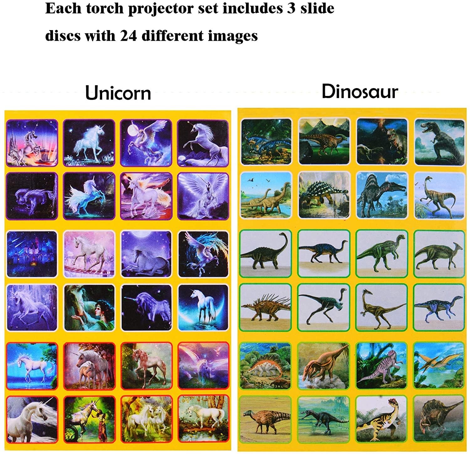 Georgie Porgy Slide Torch Projector ‎3.8 x 25 x 21.5 cm, Dinosaur + Unicorn