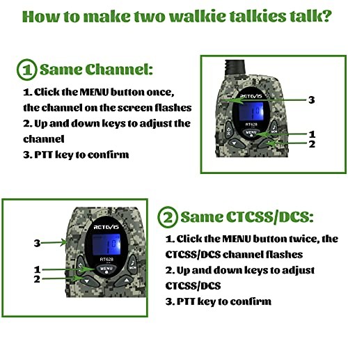 RT628 Kids Walkie Talkies,Army Toys for 5-13 Year Old Boys Camouflage