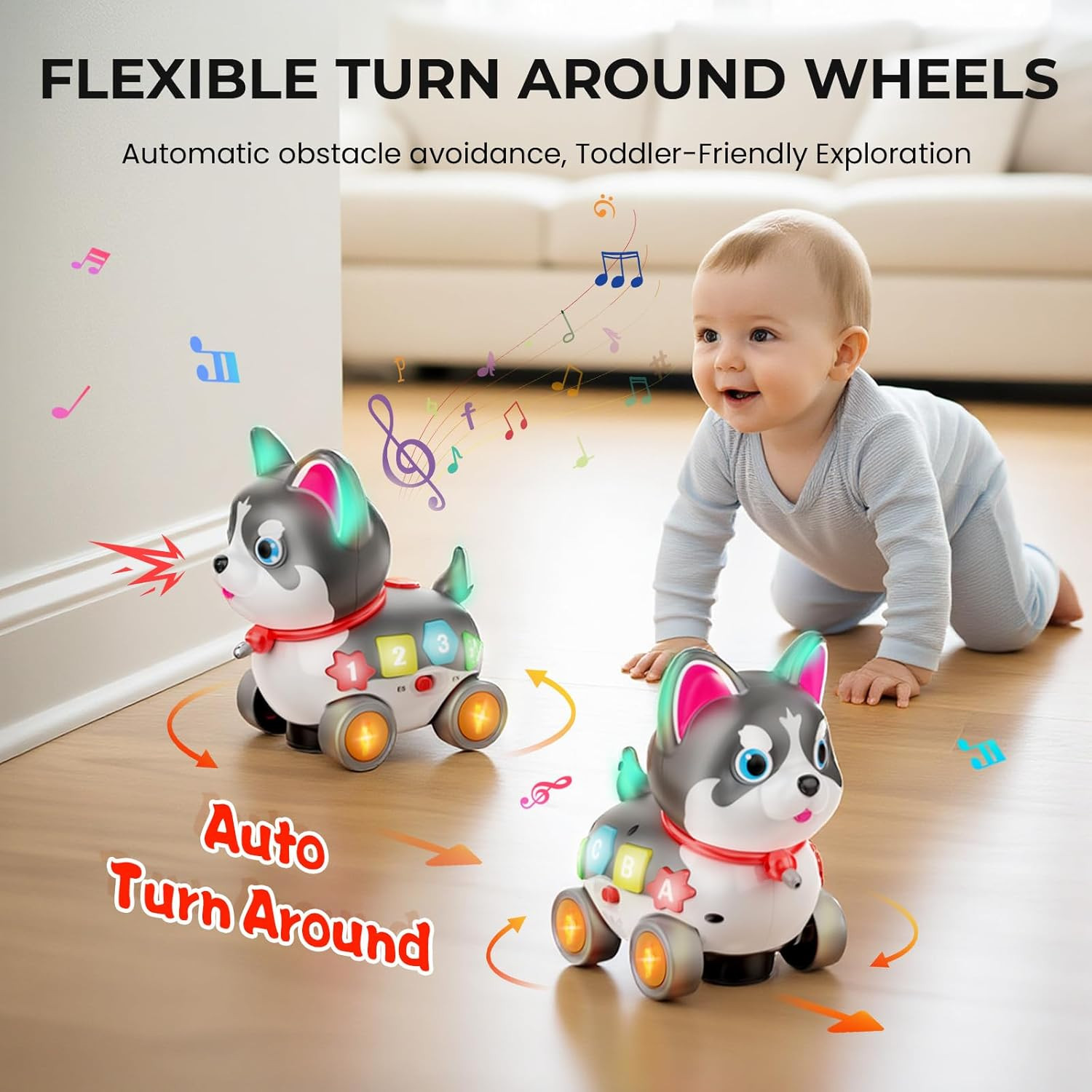 Baby Toys 1 Year Old, Musical Puppy Toys for 6-12-18 Month Girls Boys, Bilingual