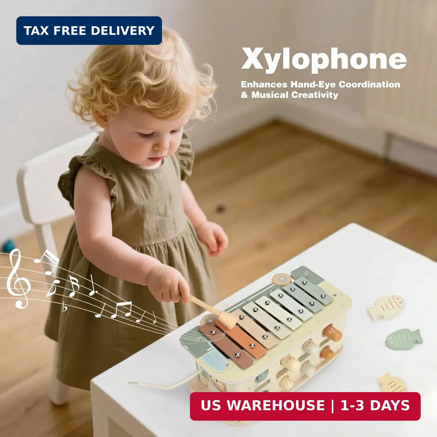 Vanplay Montessori Toys for 1 Year Old – Wooden Hammering Pounding Toys for One