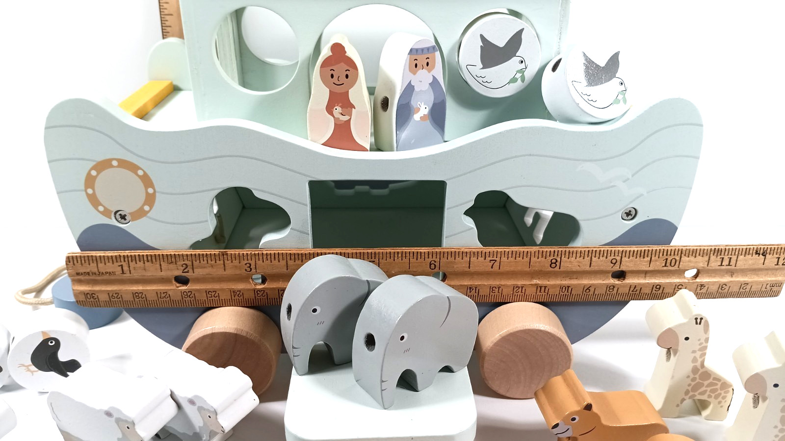 Joyreal Wooden Noah’s Ark Toy for 1-5 Year Old Educational Toy Christian Toys