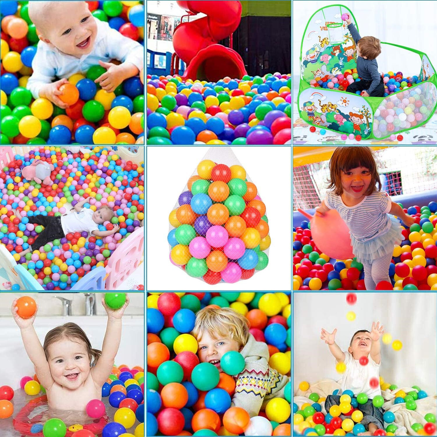 200PCS Ocean Pit Balls Baby Kids Colorful Plastic Balls Swim Bath Play Pool Toys