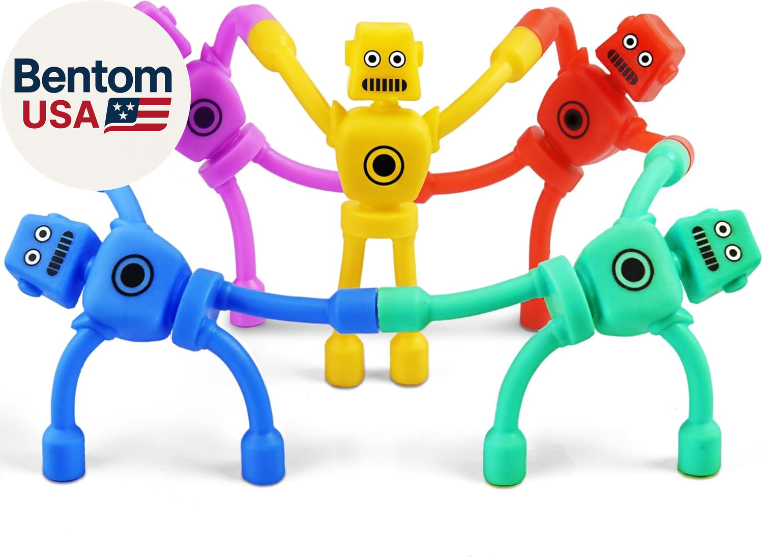 Valentines Day Gift for Kids Toddlers Boys 5PC Magnetic Robot Men Travel Toys Ai