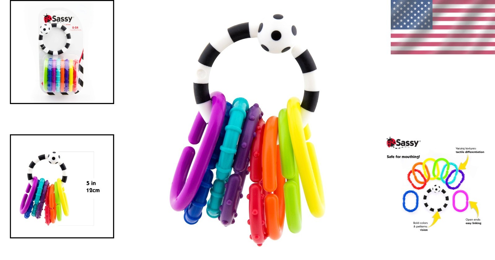 Multicolor 9 Piece Ring O Links Set – Tactile and Visual Stimulation for Babies