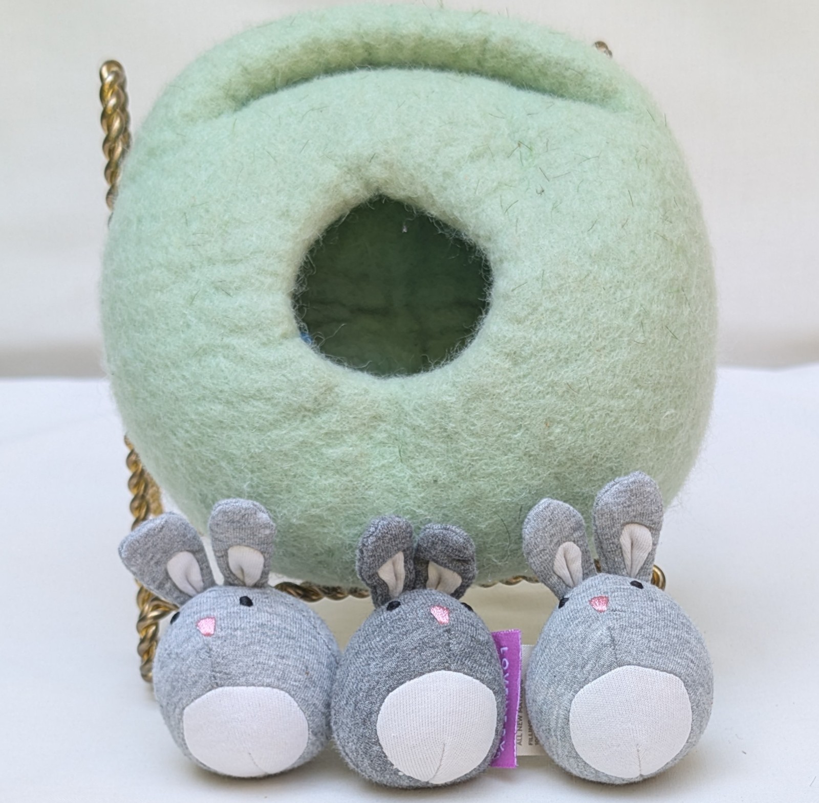 Lovevery Bunnies In A Felt Burrow Babbler Kit 13-15 Months Montessori 3 Bunnies