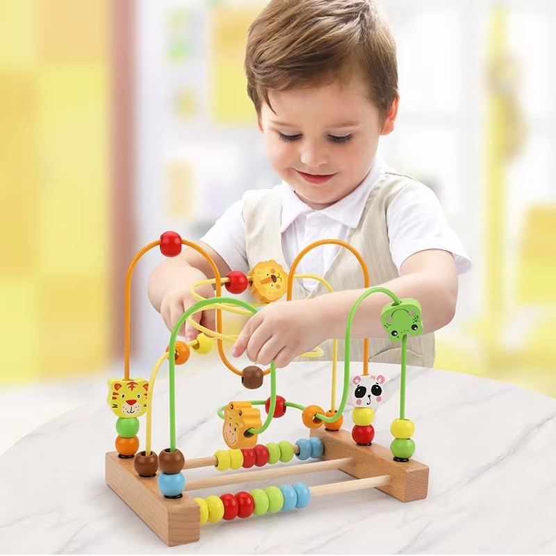 Montessori Wooden Bead Maze Toy for Kids Educational Learning Development Toy