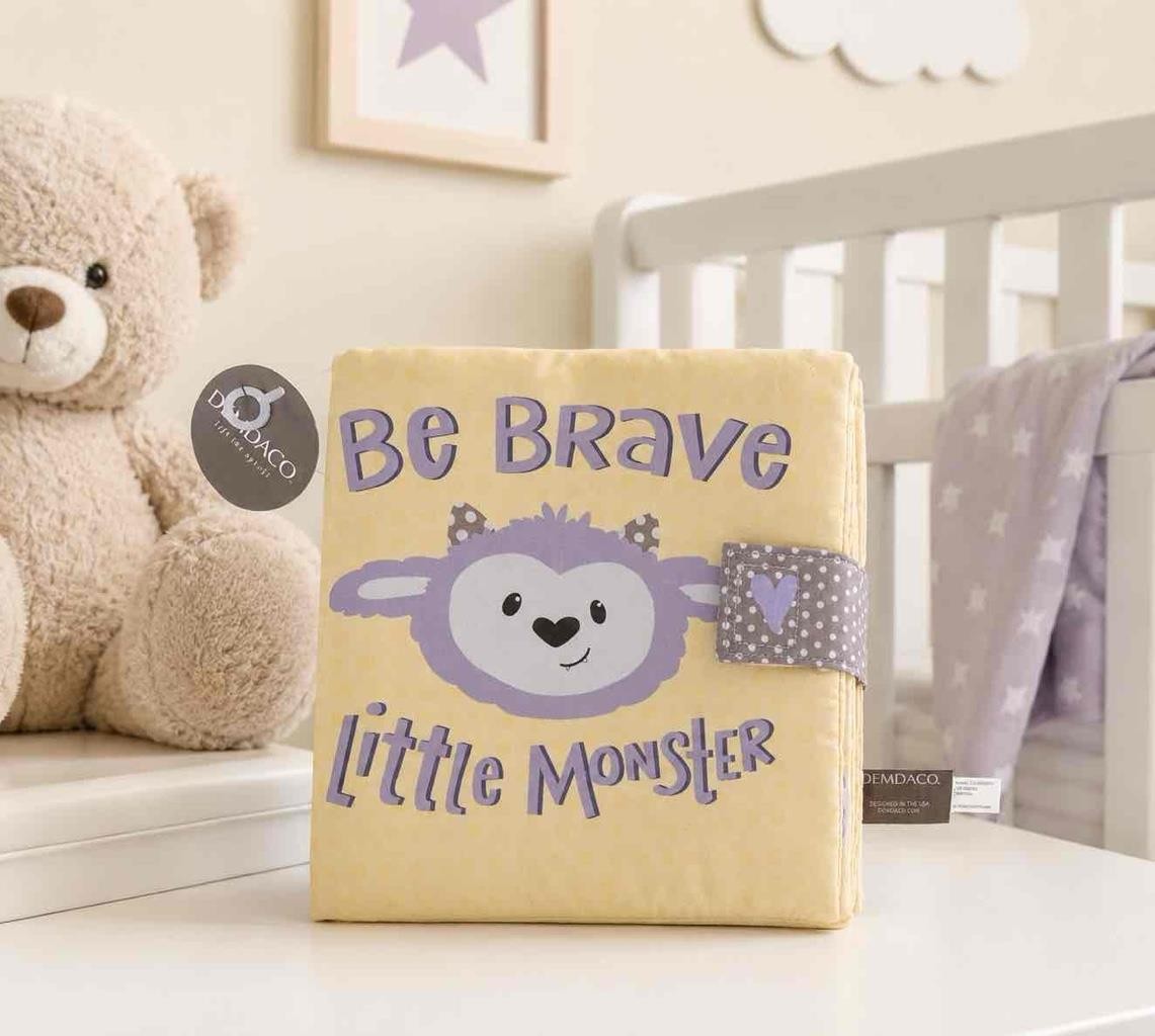 Demdaco Soft Fabric Infant Toddler Book “Be Brave Little Monster” NEW