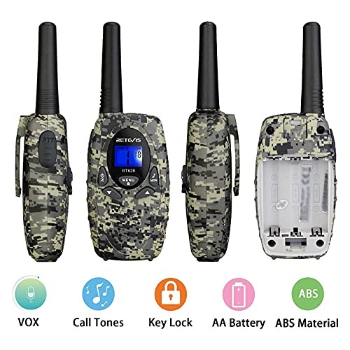 RT628 Kids Walkie Talkies,Army Toys for 5-13 Year Old Boys Camouflage