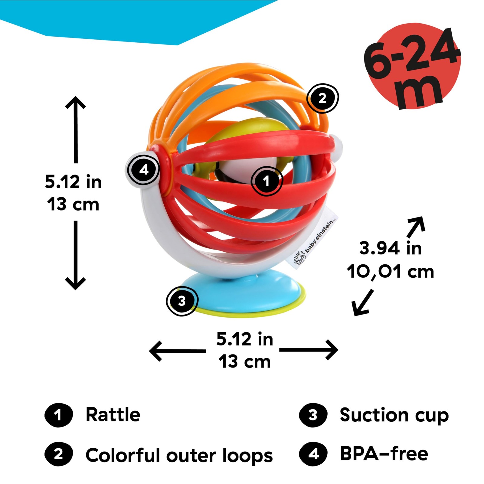 Baby Einstein Sticky Spinner BPA-Free High Chair Medium,