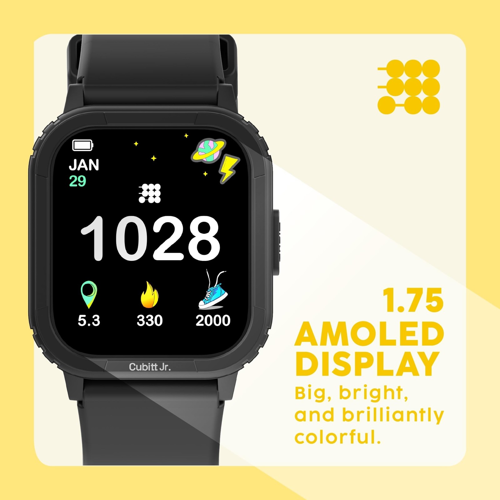 Cubitt Jr. Smartwatch Fitness Tracker for Kids and Teens with Games, Step Cou…