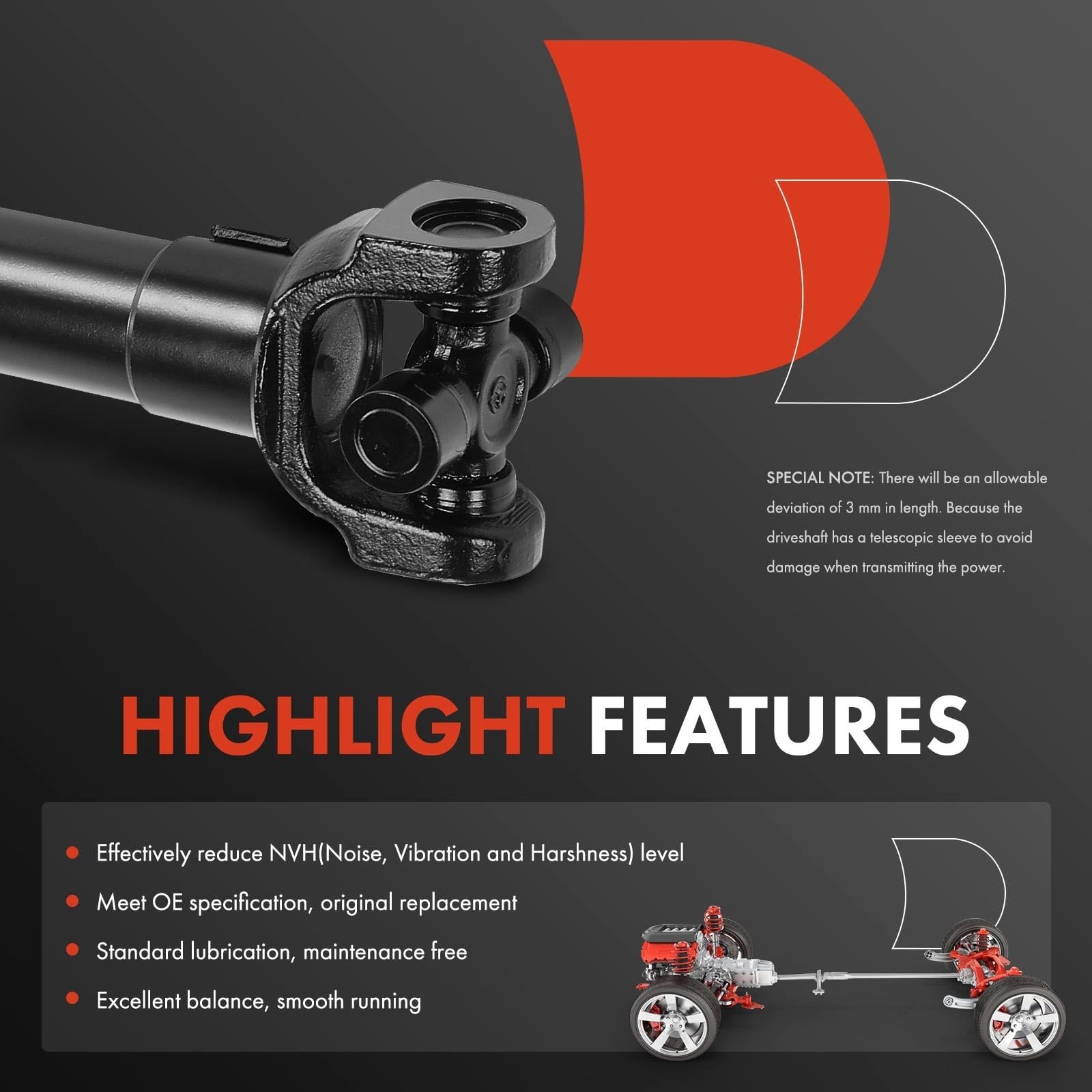 A-Premium Front Drive Shaft Driveshaft Assembly Compatible with GMC K3500 198…