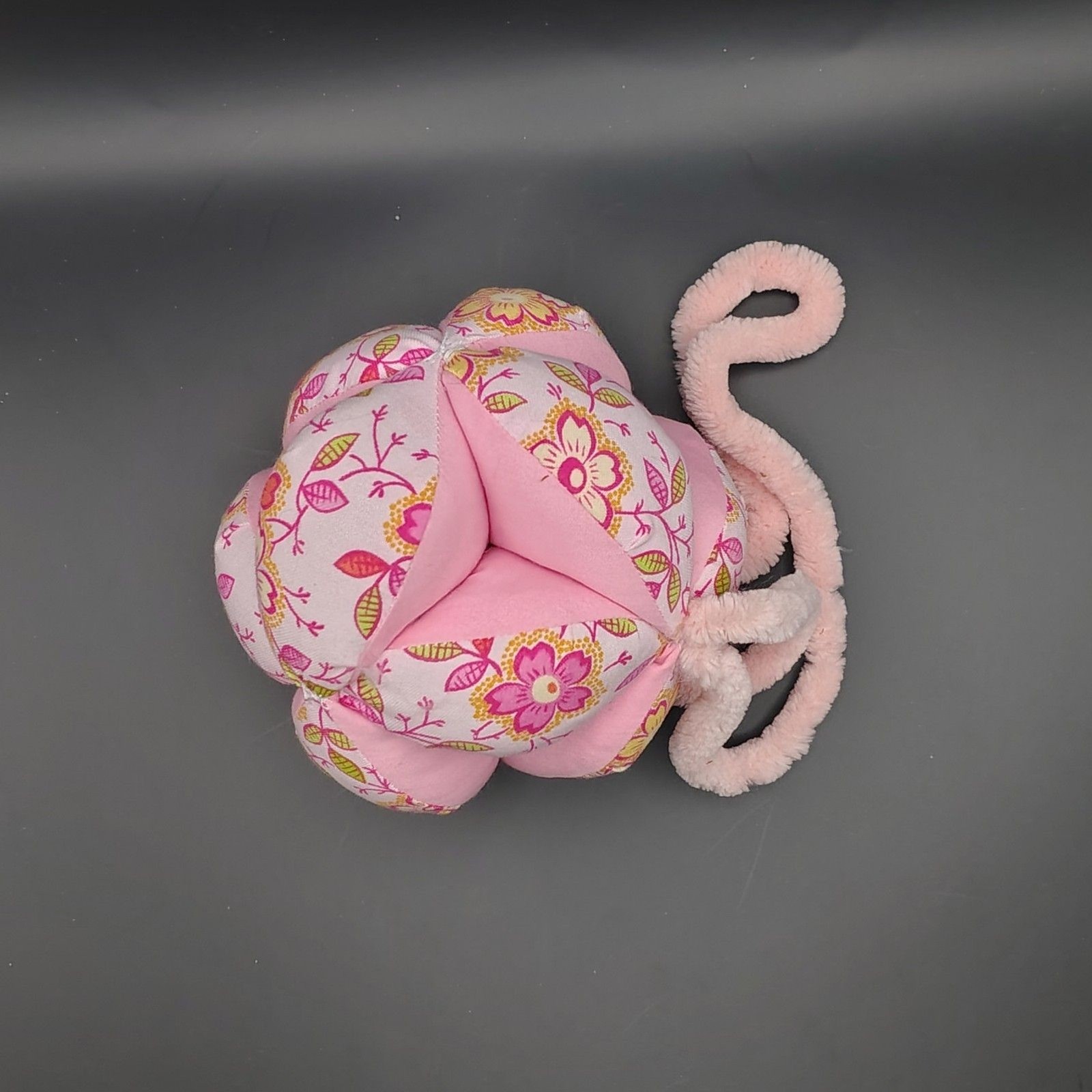 Gripping Ball Fabric Floral Pink Baby Toy Sensory Motor Skills