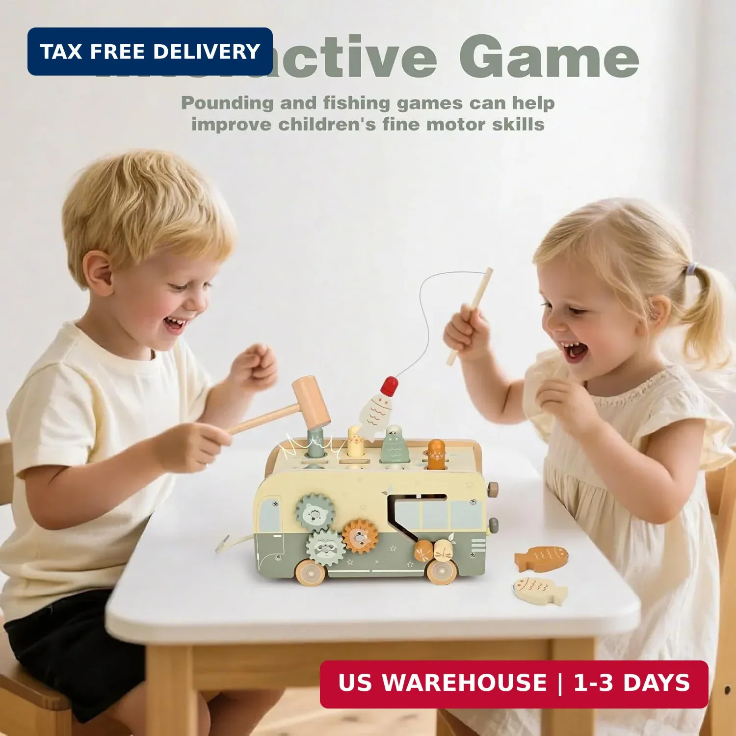 Vanplay Montessori Toys for 1 Year Old – Wooden Hammering Pounding Toys for One