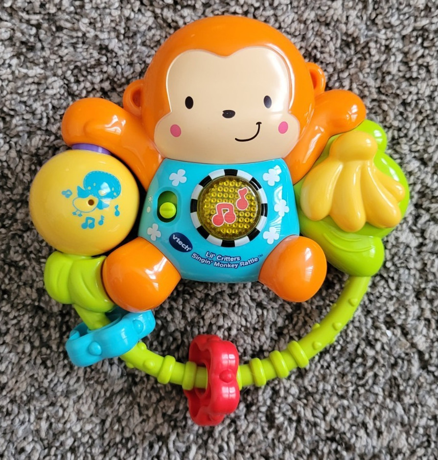 V-TECH BABY Lil Critters Singin Monkey Rattle Songs Melodies 3-18 Months