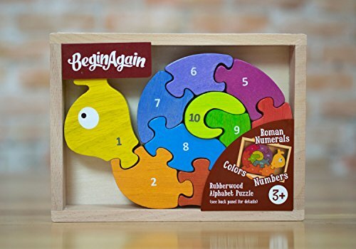 BeginAgain Number Snail Puzzle – Educational Wooden Number Puzzle – Kids 3 and