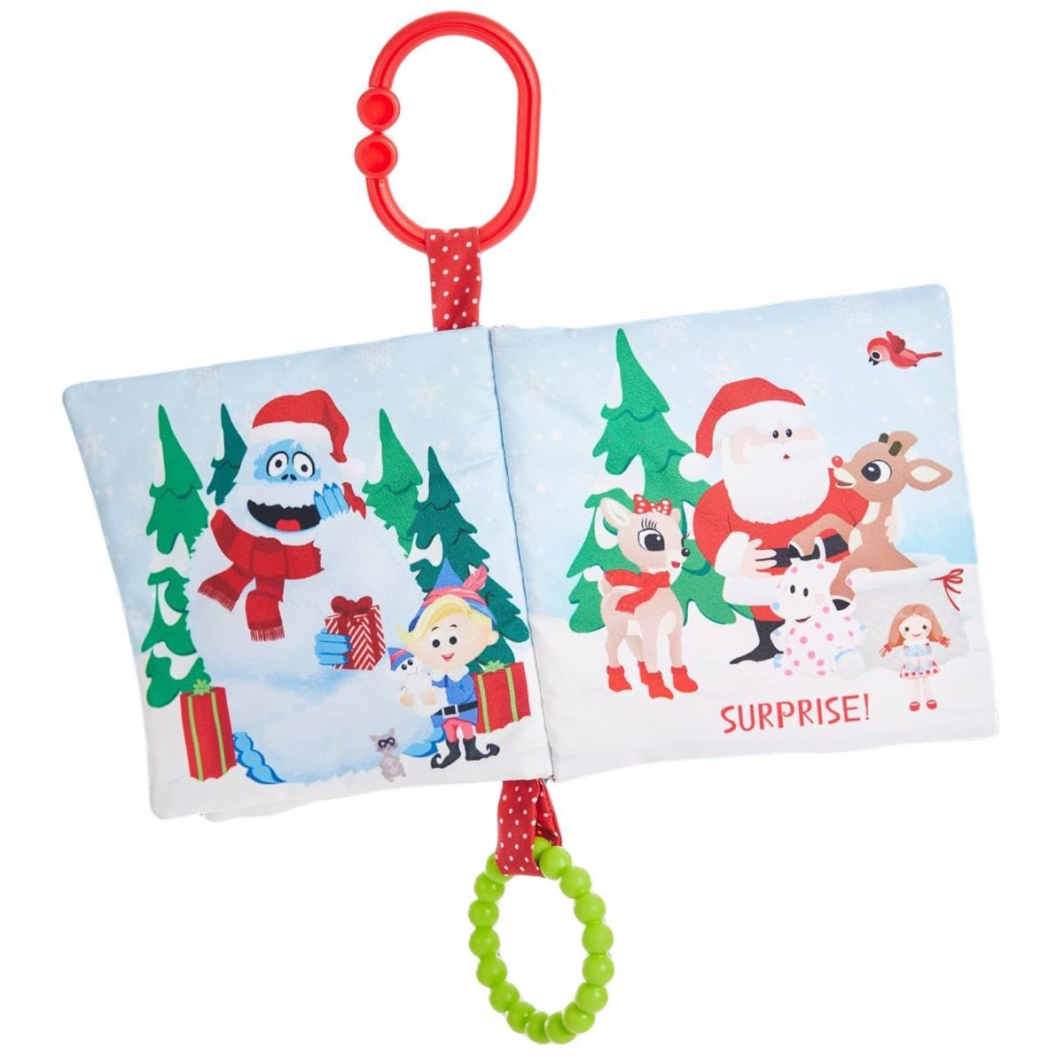Rudolph The Red-Nosed Reindeer 5″ Inch Soft Activity Teether Book Toy