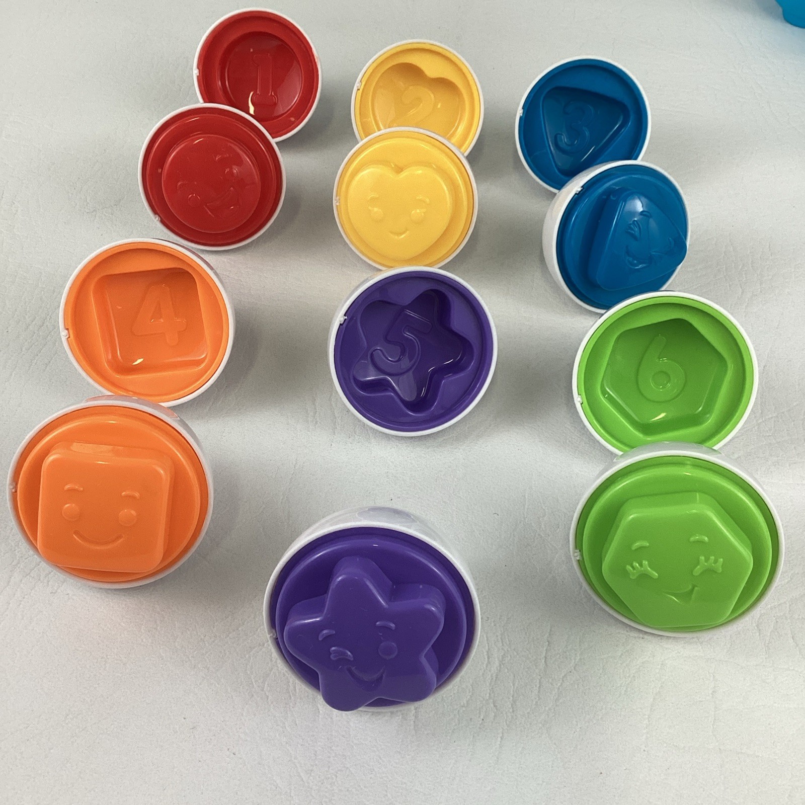 Rainbow Shape Sorter Eggs Counting Numbers Colors Vintage Evenflo Puzzle Lot