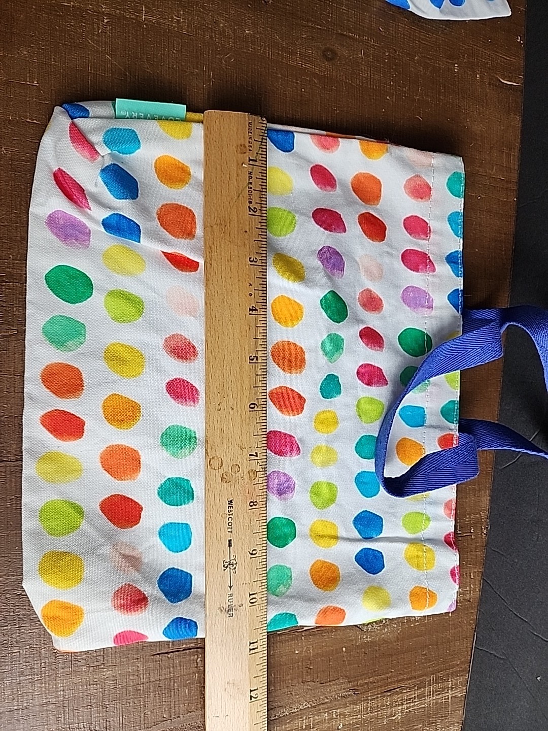 Lovevery Replacement Lot of 2 Bags Blue and Colorful Polka Dots
