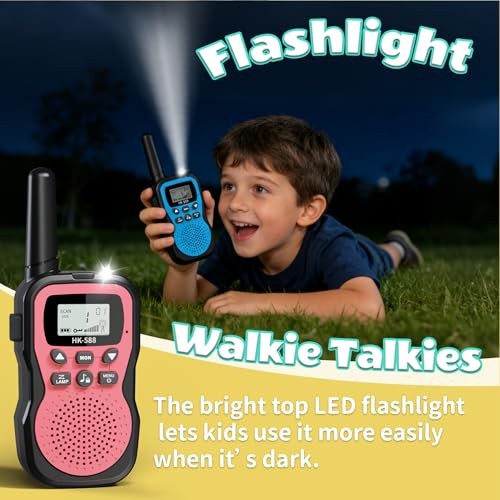 Kids Walkie Talkies 3 Pack,Rechargeable Walkie Talkies for Kids Blue Pink Green