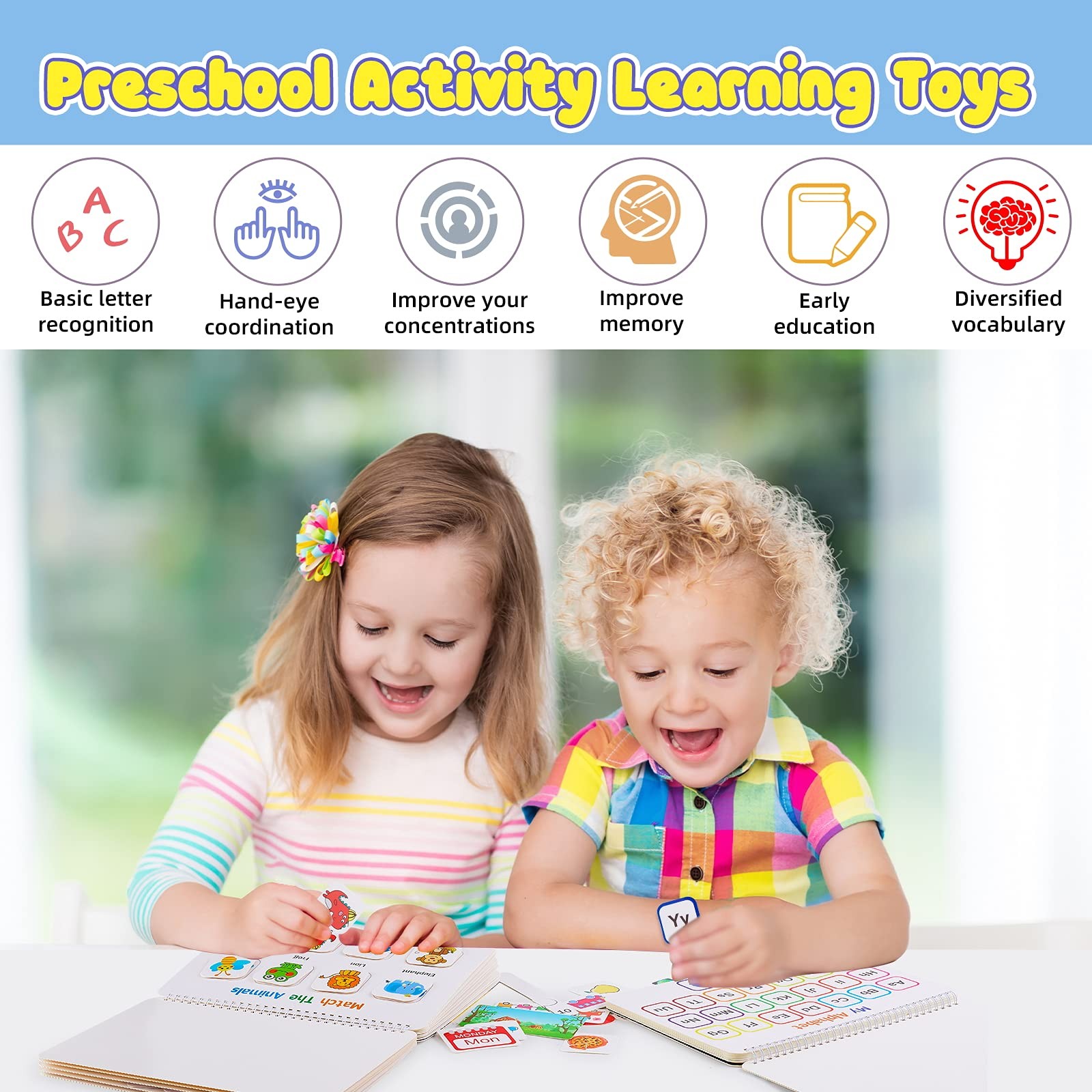 Montessori Preschool Learning Activities Busy Book – Workbook Activity Binder…