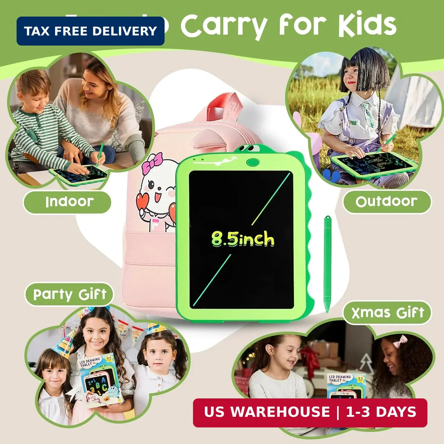 LCD Writing Tablet for Kids, Colorful Toddlers Toys Drawing Board, Educational K