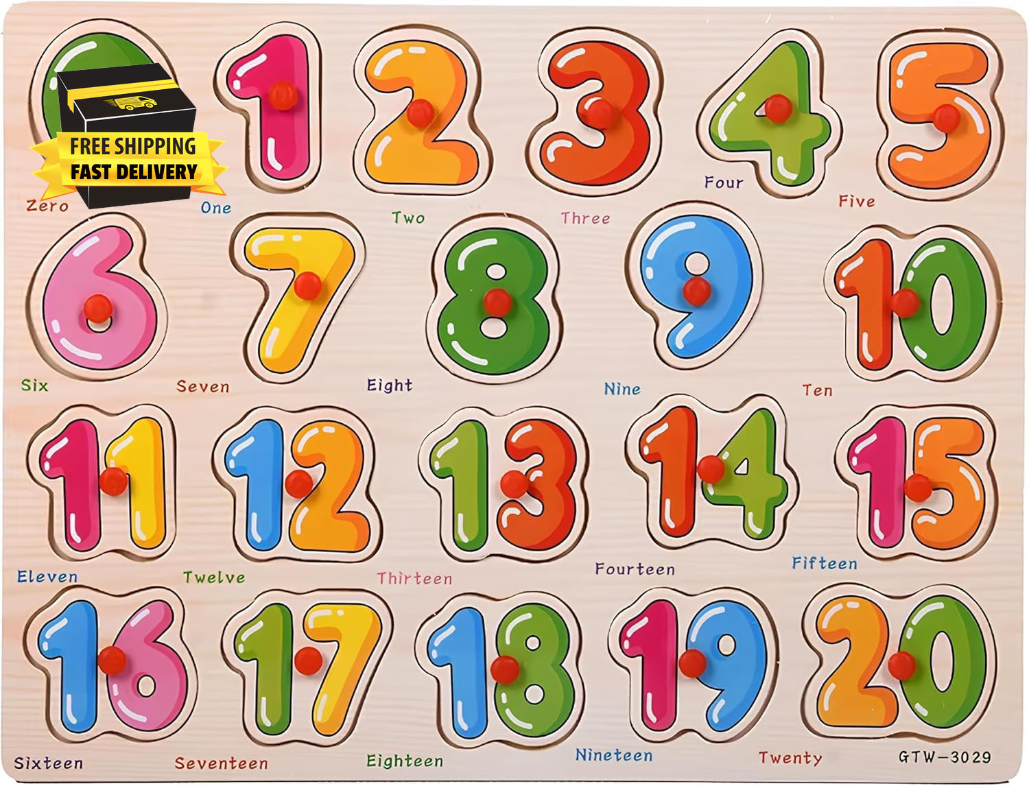 Numbers Puzzle Wooden Puzzles for Toddlers 3+ Year Old, 123 Number Shape Learnin