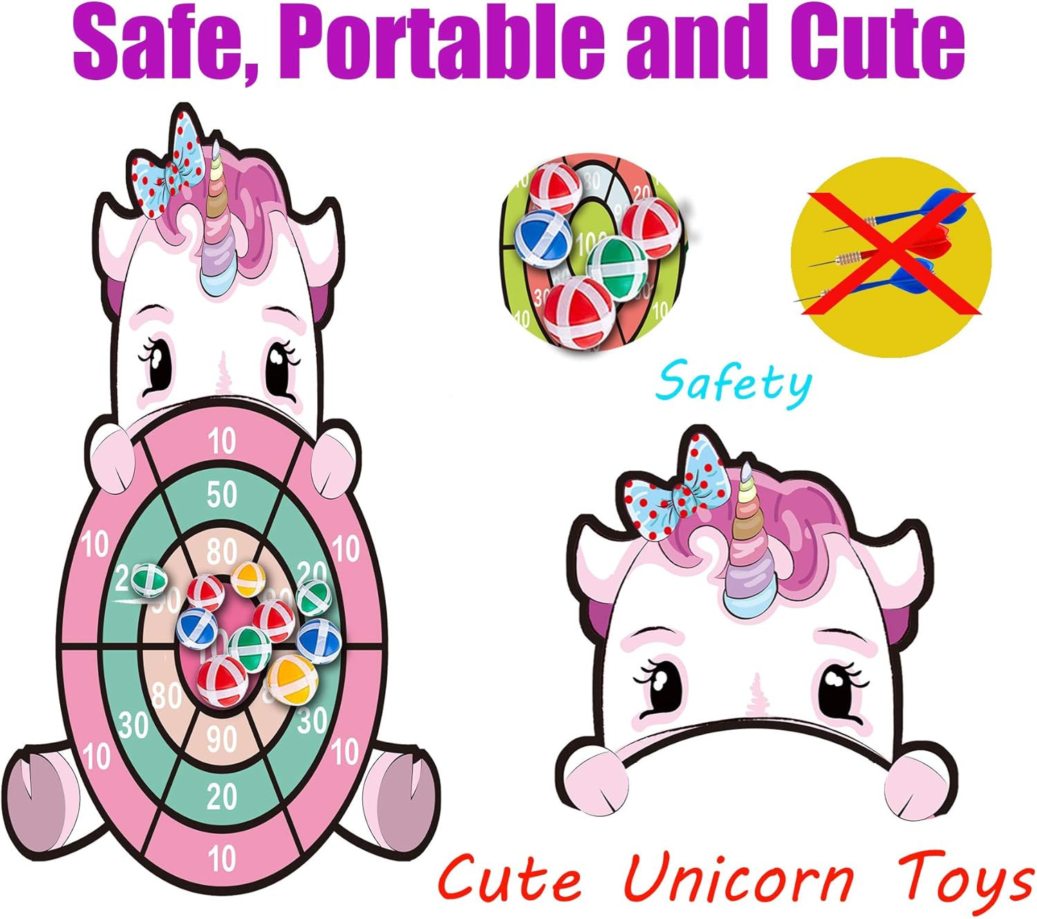 Unicorn Toys for 3-12 Year Old Girls,25”Large Dart Board Kids Toys for 6-12 Year