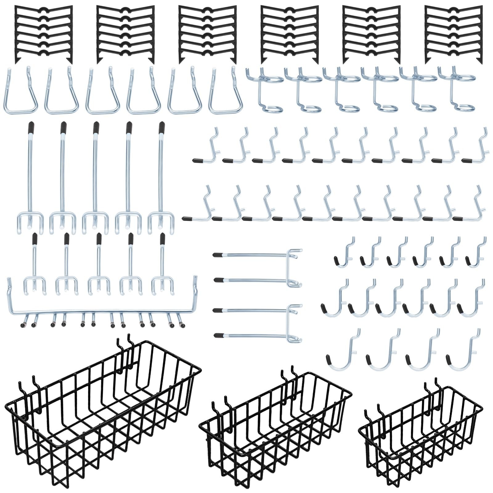1/4 inch Extra Thick Pegboard Accessories Kit,Only Suitable for 1/4″ Pegboard…