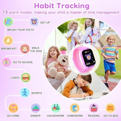 HD Touchscreen Smartwatch for Girls Ages 4-12 – Includes 28 Games, Purple