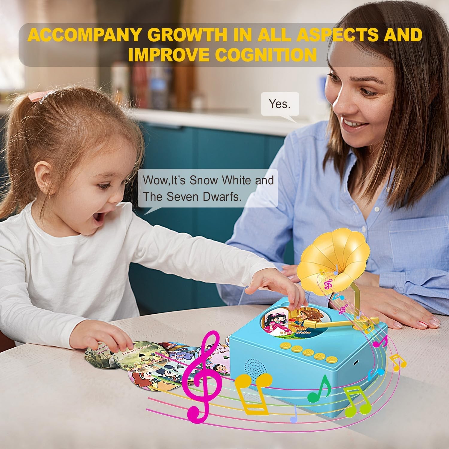 Audible Educational Toy with Music for Toddlers Age 1-5, 96 Songs Stories Cards