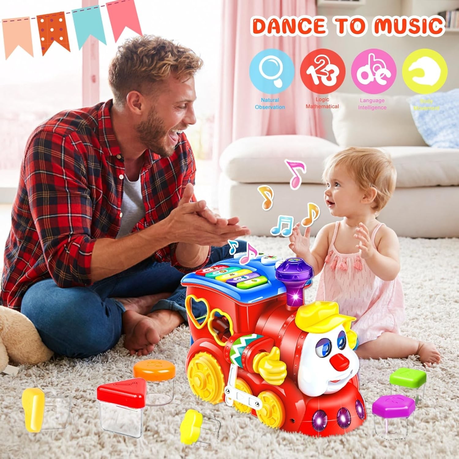 Baby Toys 12-18 Months Musical Train Kids Toys for 1 2 3 4+ Year Old Boys Girls