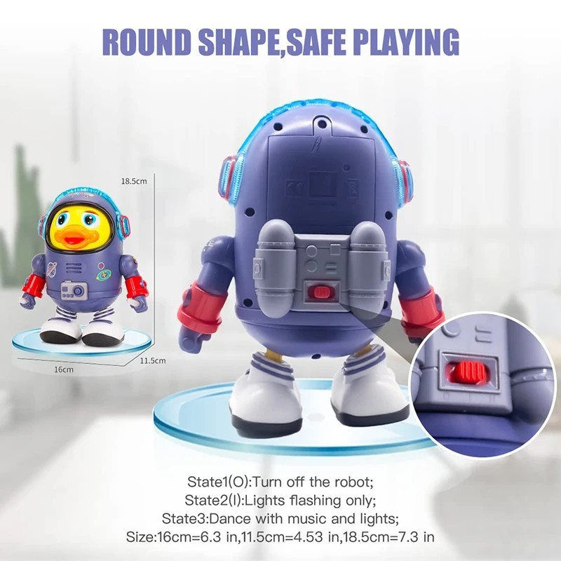 Dancing Space Duck Toy for Kids with Music & Lights – Electric Waddling Fun Gift