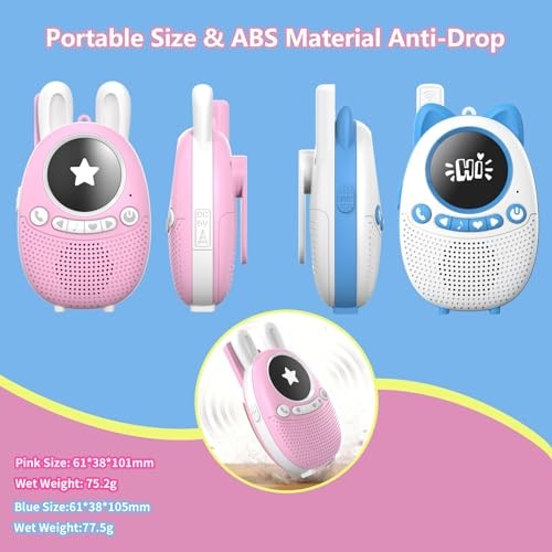 Kids Walkie Talkies for 3-12 Year Old Boys & Girls – Rechargeable Blue+Pink