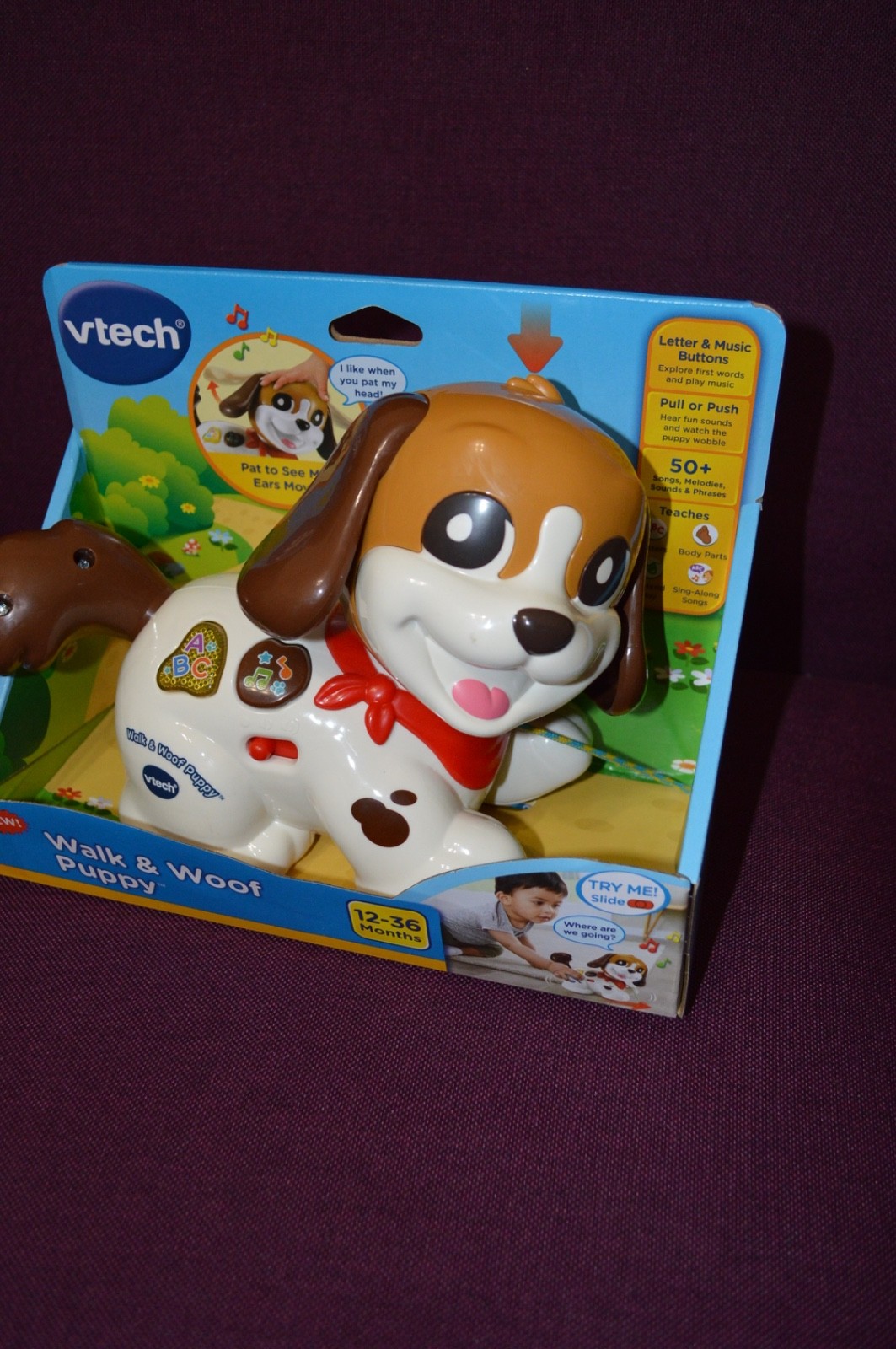 VTech Walk & Woof Puppy Sing & Pull-Along Toy New J8