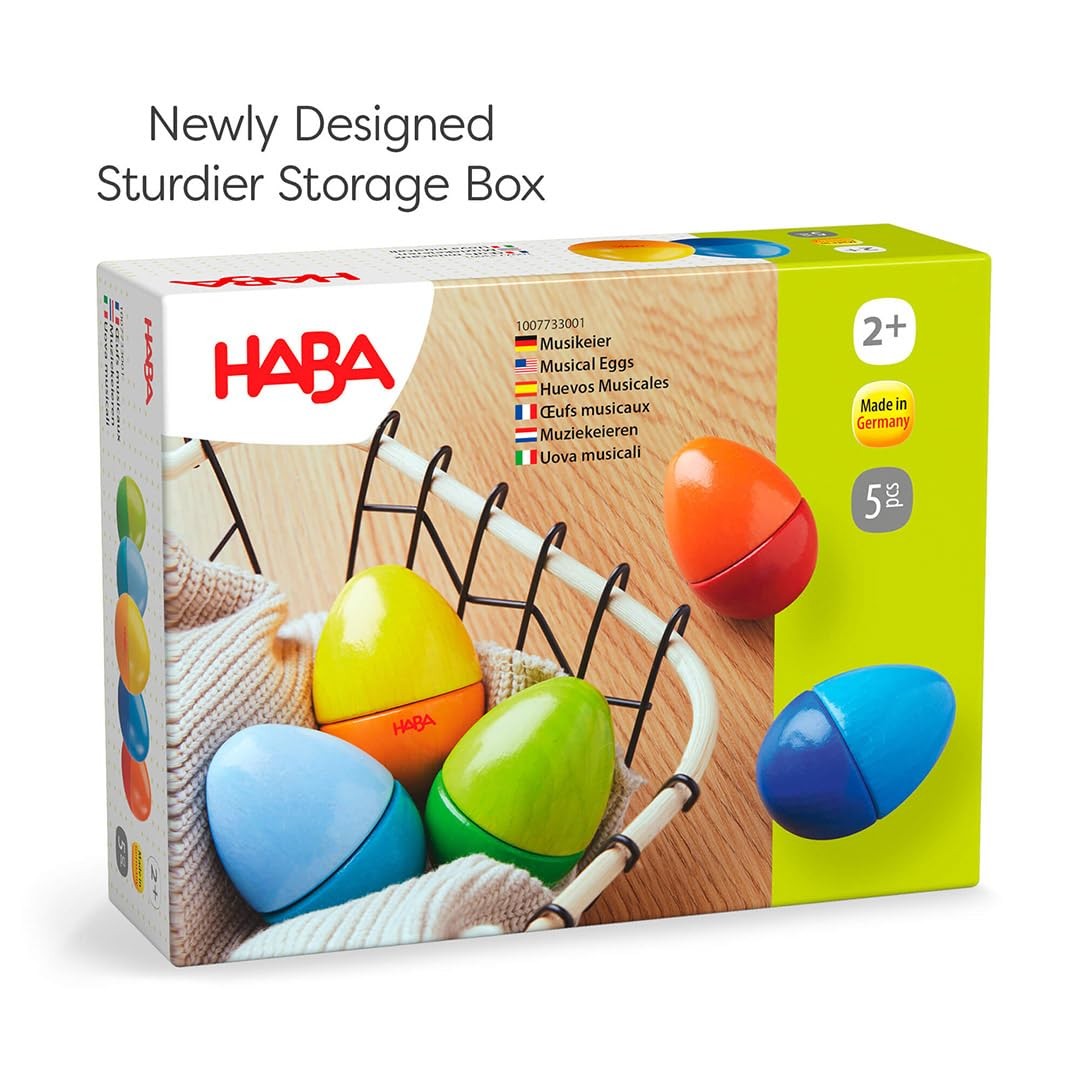 Fun with Sounds Wooden Eggs – 5 Acoustic Sounds, Made in Germany, Musical Ins…