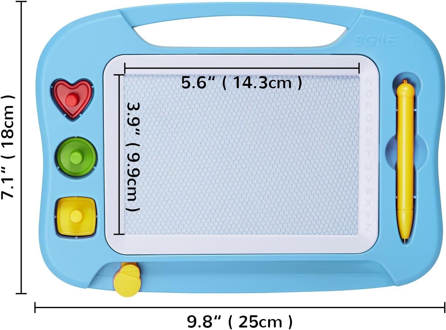 Magnetic Drawing Board Kids Erasable Doodle Pad Colors Stamps Travel Toy Lear…